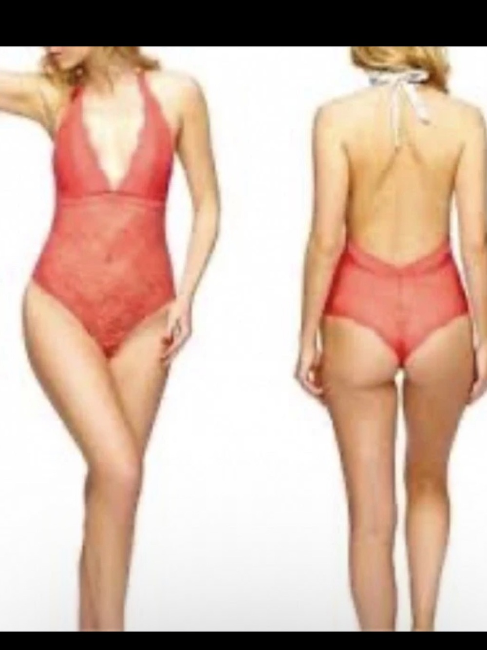 Sam Edelman pink Lace Halter Bodysuit